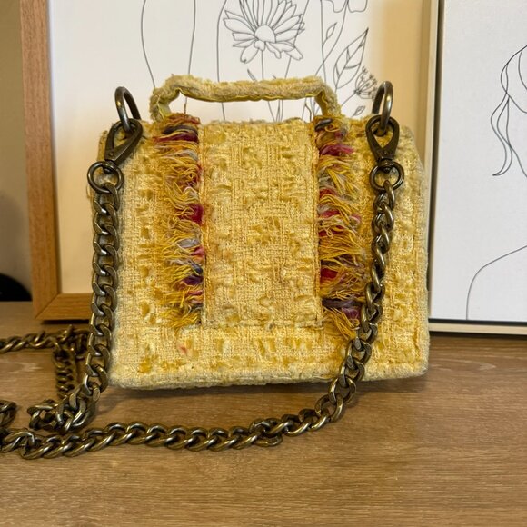 Kooreloo Yellow Petite Tweed Crossbody Bag - Picture 4 of 13